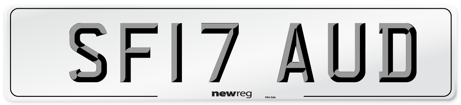 SF17 AUD Number Plate from New Reg